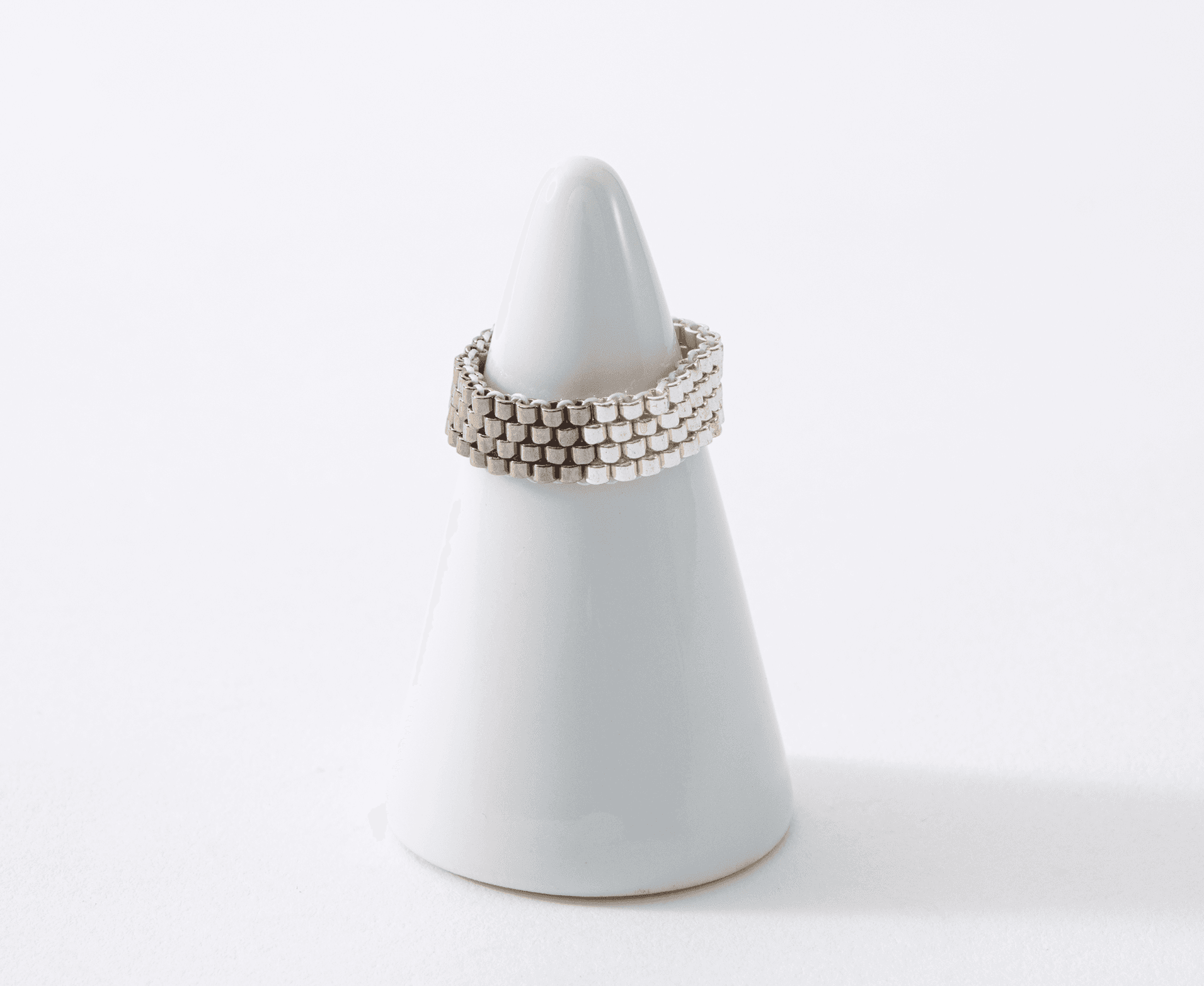 ２色アシンメトリービーズリング⑧（みやび021-RNG-Gr＆S）みやびシリーズ